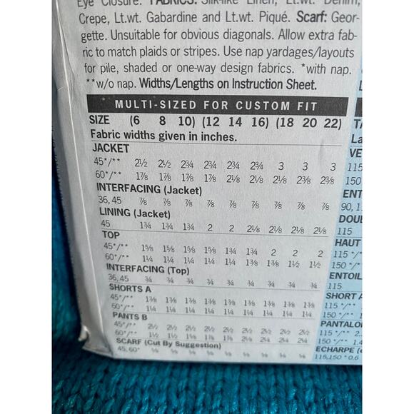 Butterick Sewing pattern 4889 top pants shorts jacket sz 6 8 10 - Picture 5 of 7